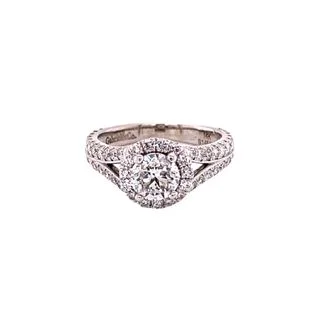 delicate pearl bracelet ROUND DIAMOND IN HALO WITH DIAMOND SPLIT SHANK 1.40CT TW