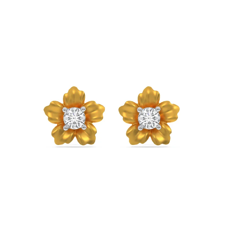 gold bar earrings minimalist Ruby Solitaire Earring