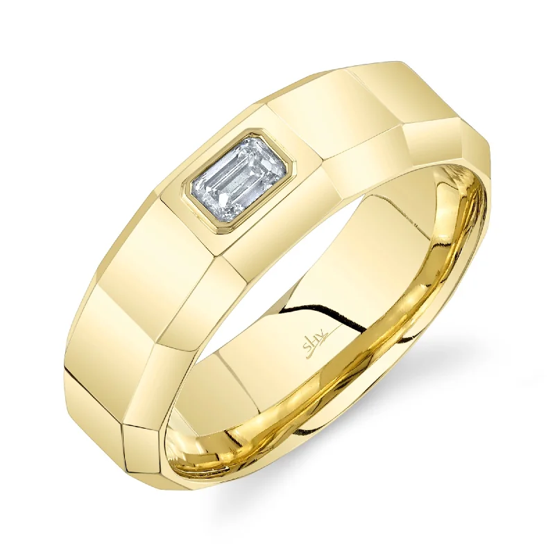 handcrafted gemstone toe ring 0.32CT DIAMOND EMERALD MEN'S BAND