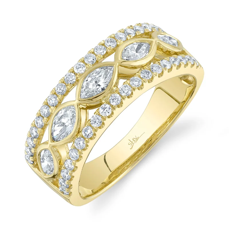 wedding anniversary diamond ring 1.02CT DIAMOND MARQUISE BEZEL LADYS BAND
