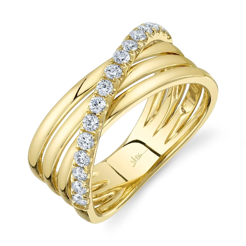 rose gold ring with diamonds 0.42CT DIAMOND BRIDGE RING