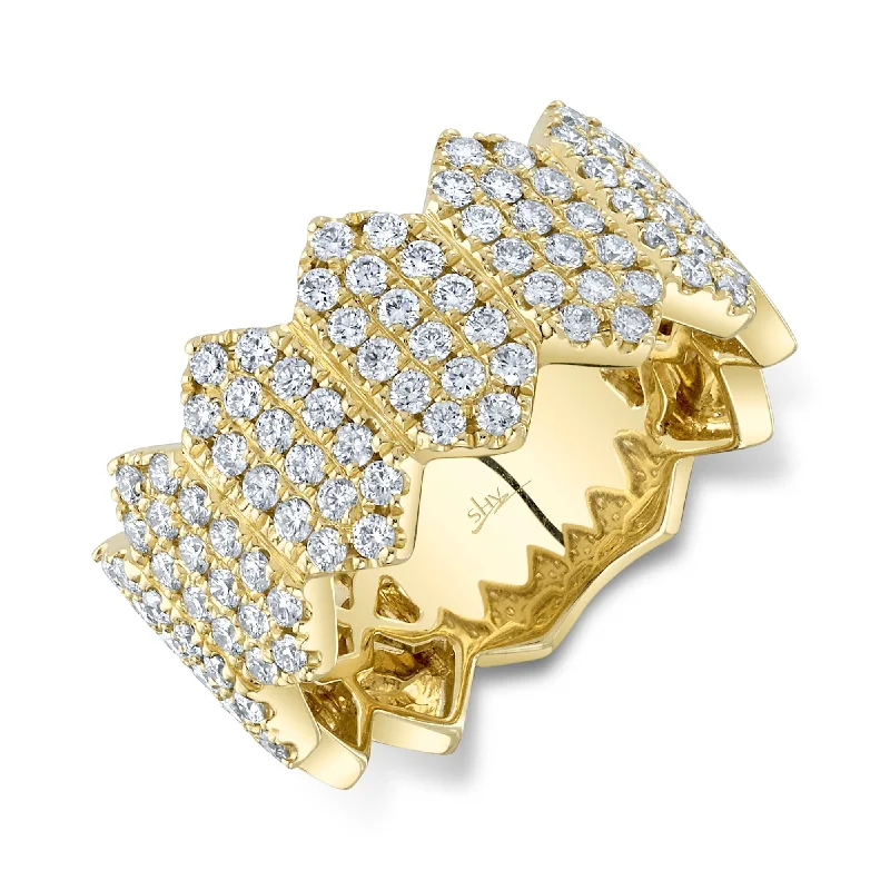 dainty gemstone chain bracelet 1.04CT DIAMOND PAVE HEXAGON RING