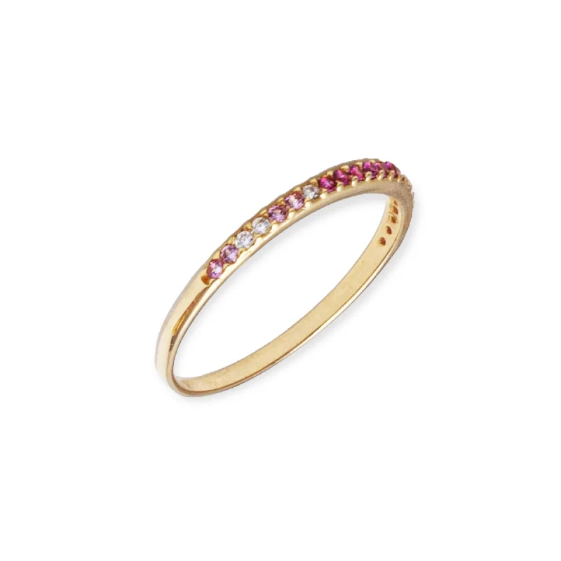 men’s rugged leather bracelet Eleanore 18K Gold Plated Sterling Silver Mini Ring, Pink Blush