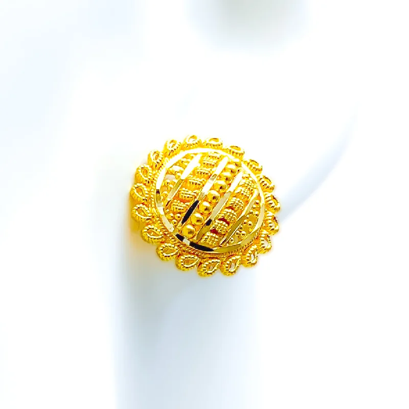 petite diamond promise ring Signature Beaded Stripe 22k Gold Earrings