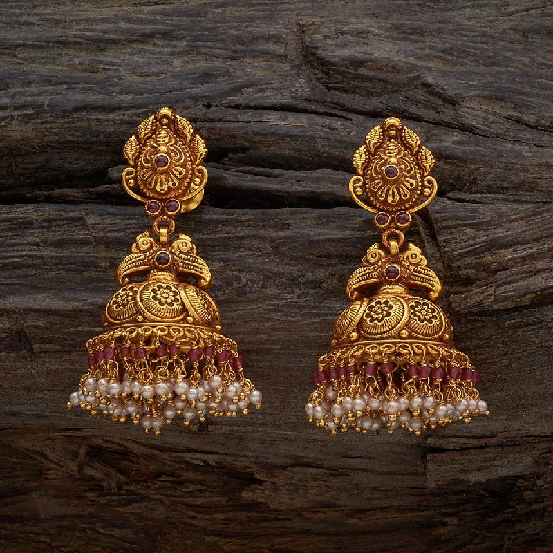 geometric diamond earrings gold Silver Temple Earring 168071