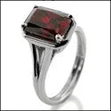 handmade gold nugget ring Solitaire 1.5 Radiant Garnet Cubic Zirconia Cz Ring