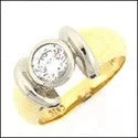 sterling silver toe ring set Solitaire 1 Carat Round Bezel Two Tone 14K Gold Cubic Zirconia Ring sterling silver toe ring set Solitaire 1 Carat Round Bezel Two Tone 14K Gold Cubic Zirconia Ring