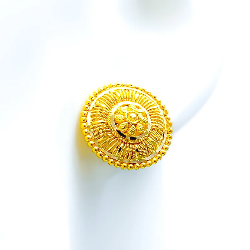 dainty feather charm necklace Sophisticated Striped Floral 22k Gold Earrings