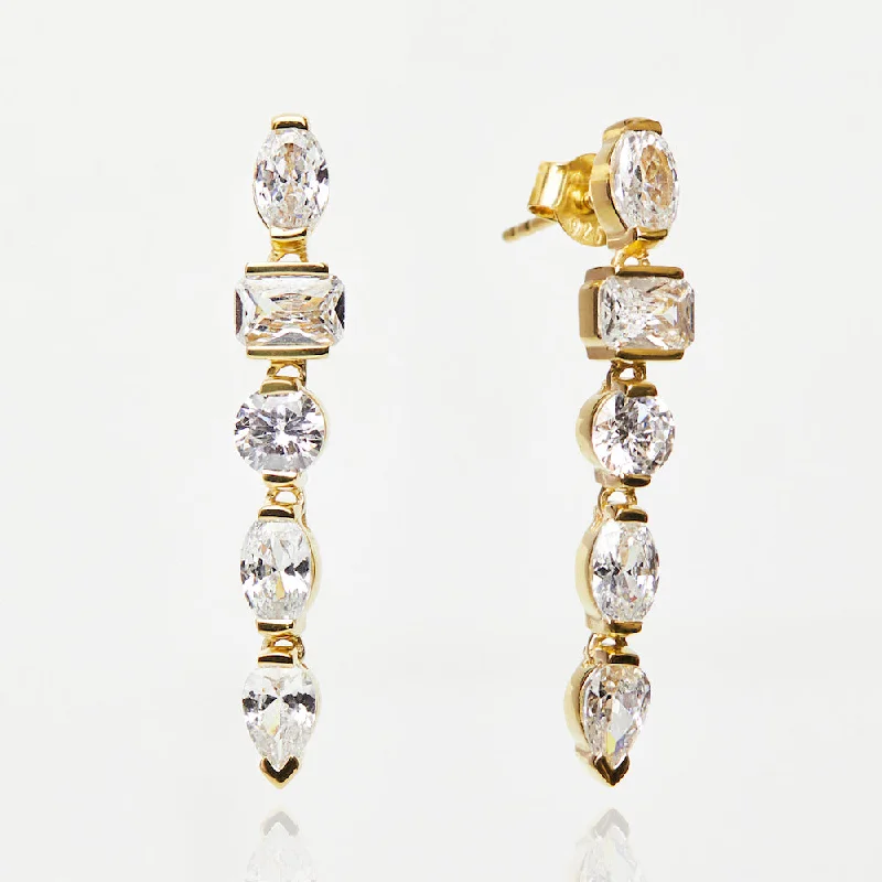 unique square diamond ring Statement Vintage Drop Earrings