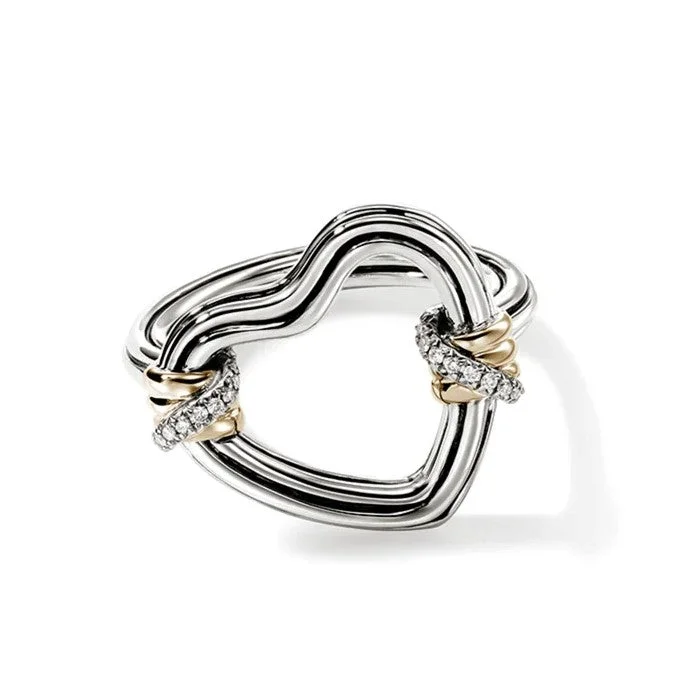 vintage-inspired gold locket Sterling/14K White & Yellow Bamboo Hearts Collection Natural Diamond Ring Size 7 vintage-inspired gold locket Sterling/14K White & Yellow Bamboo Hearts Collection Natural Diamond Ring Size 7
