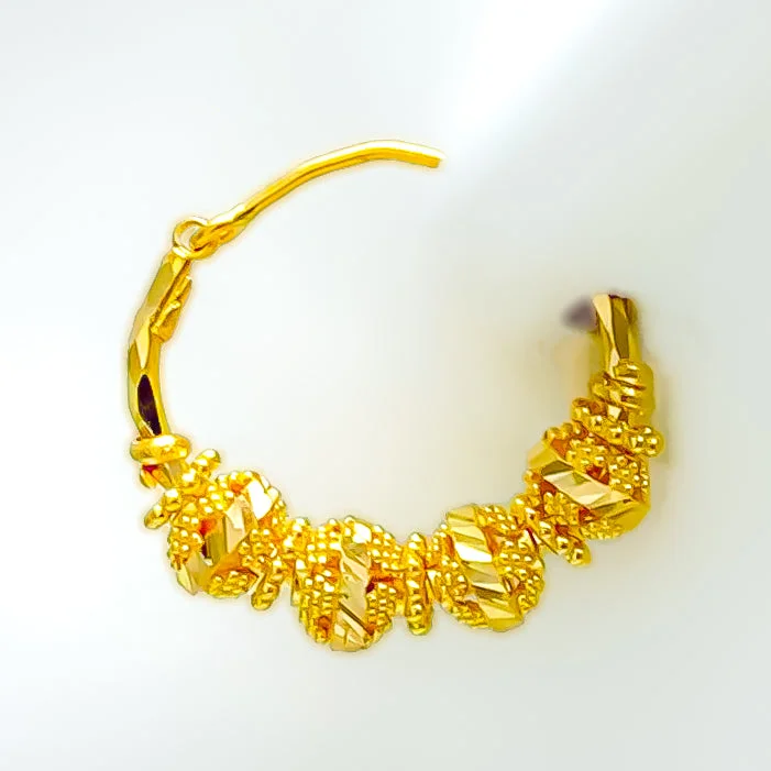 modern geometric gold ring Stunning Upscale 22K Gold Bali Earrings