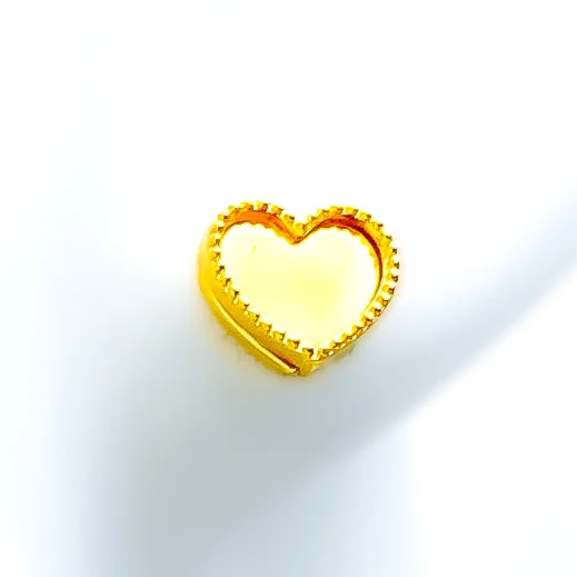 hammered gold signet ring Tasteful Bright Heart 21k Gold Earrings