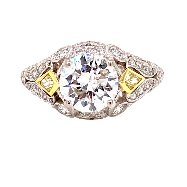 diamond halo engagement ring The Reunion (1.50ct Center Stone)