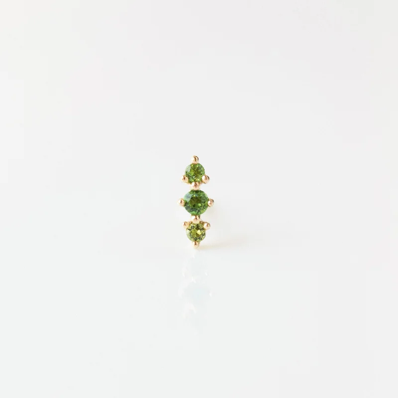 diamond halo pendant necklace Tourmaline Triple Stone Stud