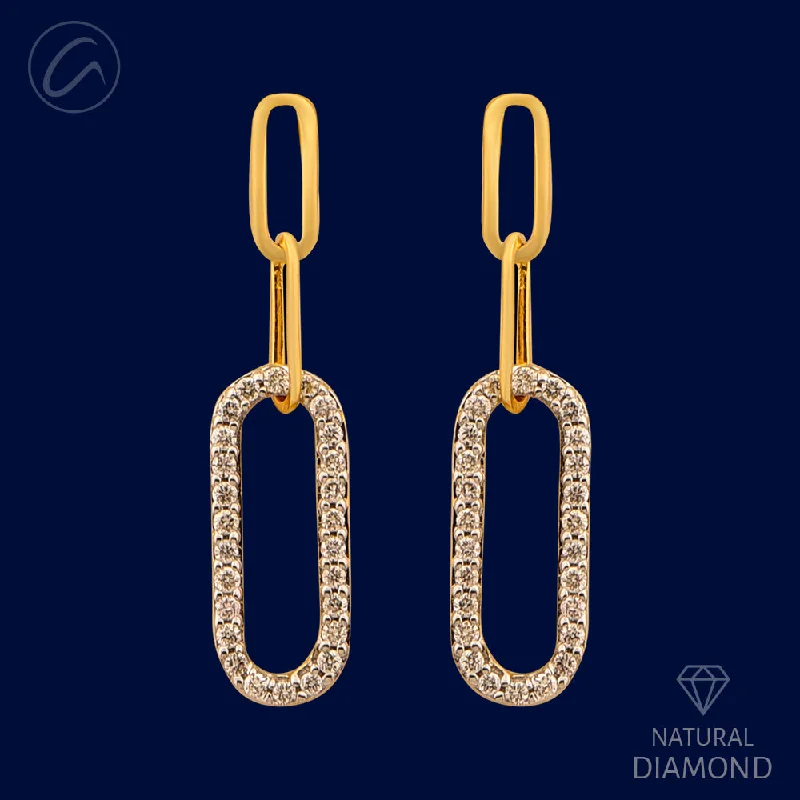 ruby and diamond engagement ring Trendy Oval Diamond + 18k Gold Hanging Earrings