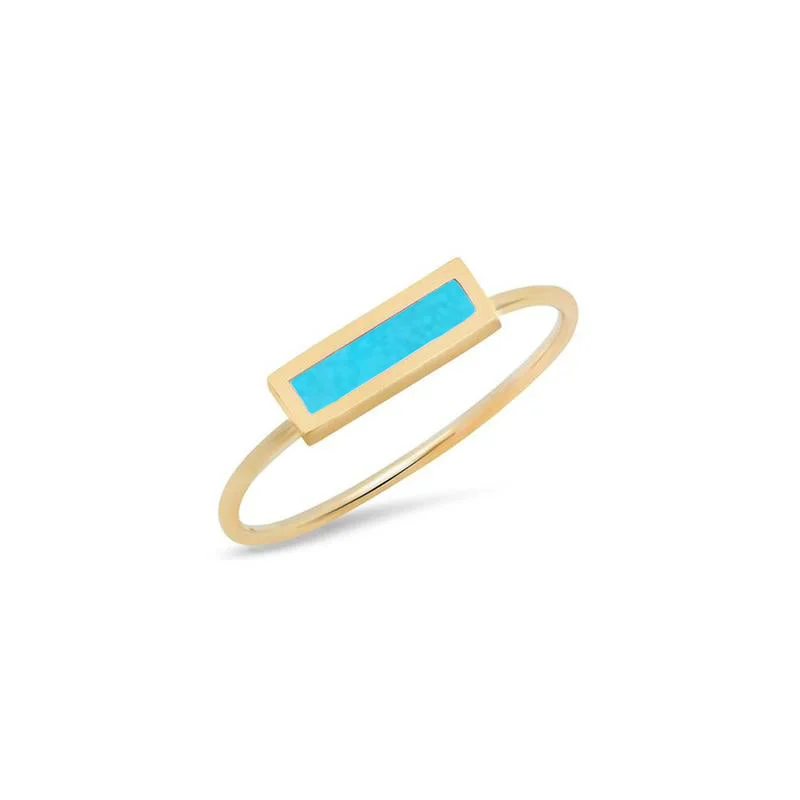 gold and diamond nose stud Turquoise Inlay Bar Ring