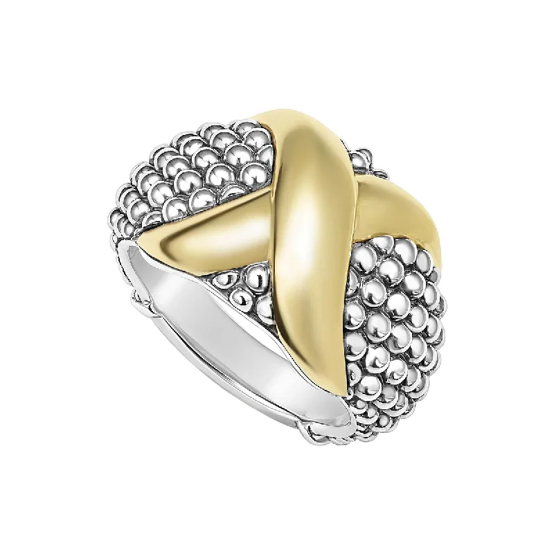 titanium wedding band men’s black Two-Tone X Caviar Dome Ring