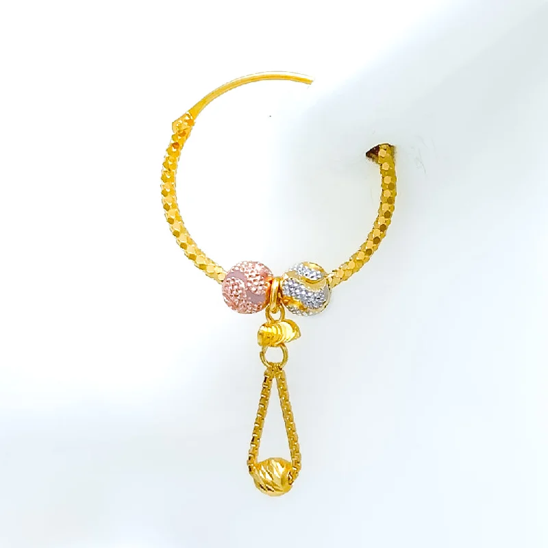minimal gold ring stack Vibrant Colorful 22k Gold Hoop Earrings