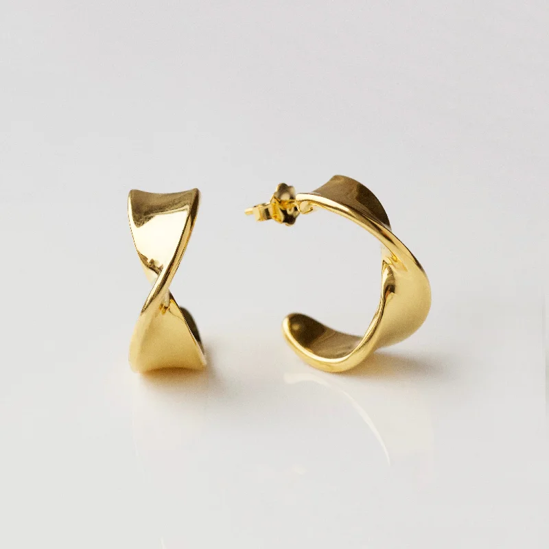 minimalist crystal quartz ring Vintage Twist Hoop Earrings