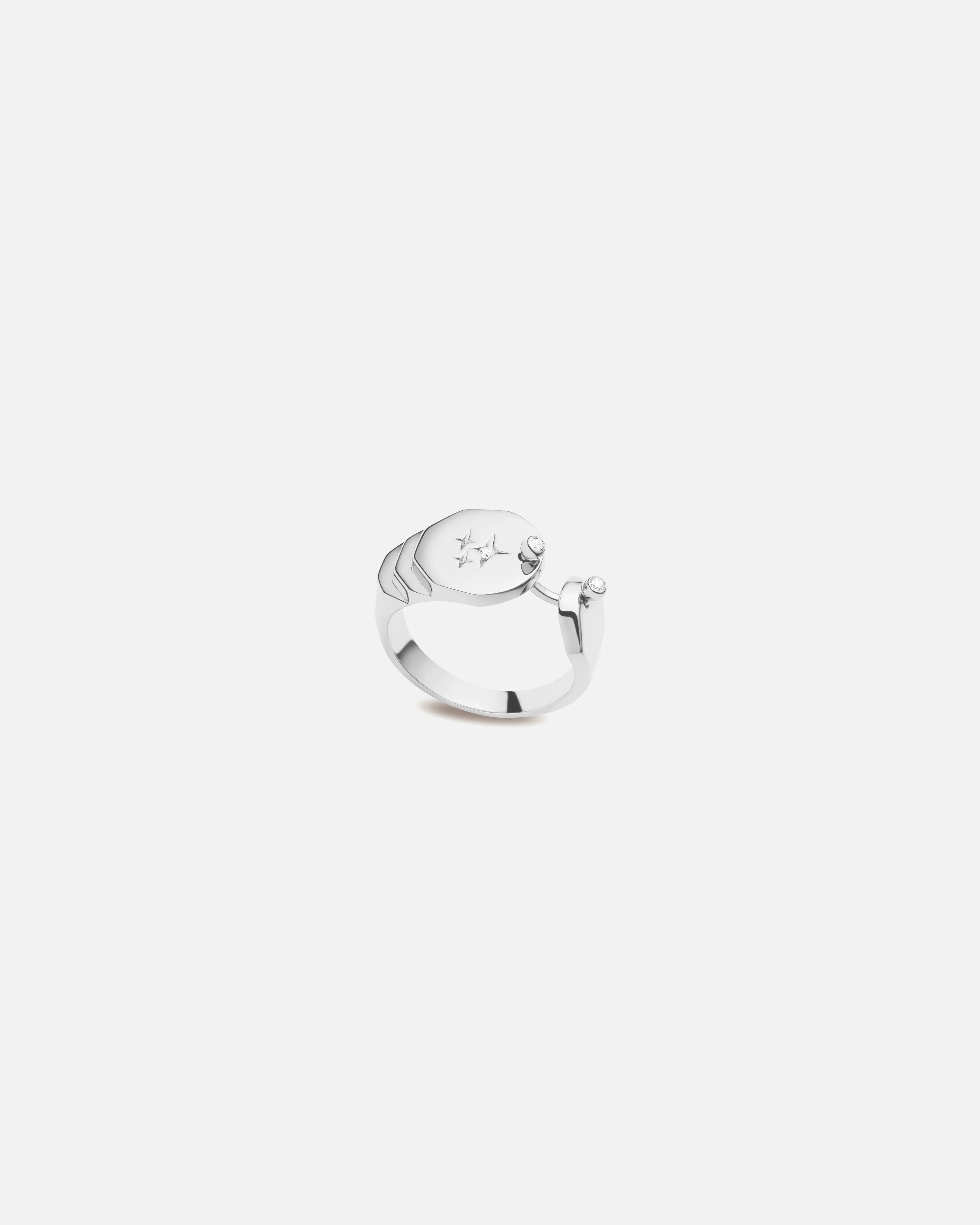silver wedding band with engraving White Gold Mood Sparkles Ring