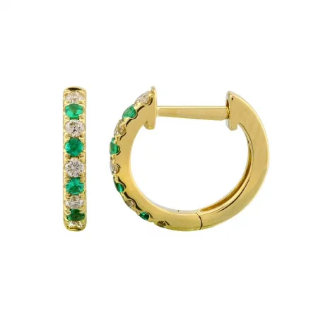 men’s leather and silver bracelet Yellow 14K Diamond Emerald Huggie Earrings