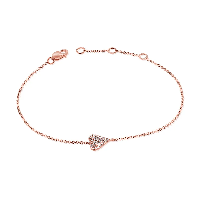 simple crystal earrings 0.11ct Diamond Hearts & Love Chain Bracelet