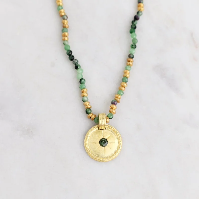 vintage-style diamond halo ring Ruby Zoisite with Green Tourmaline Pendant Necklace vintage-style diamond halo ring Ruby Zoisite with Green Tourmaline Pendant Necklace