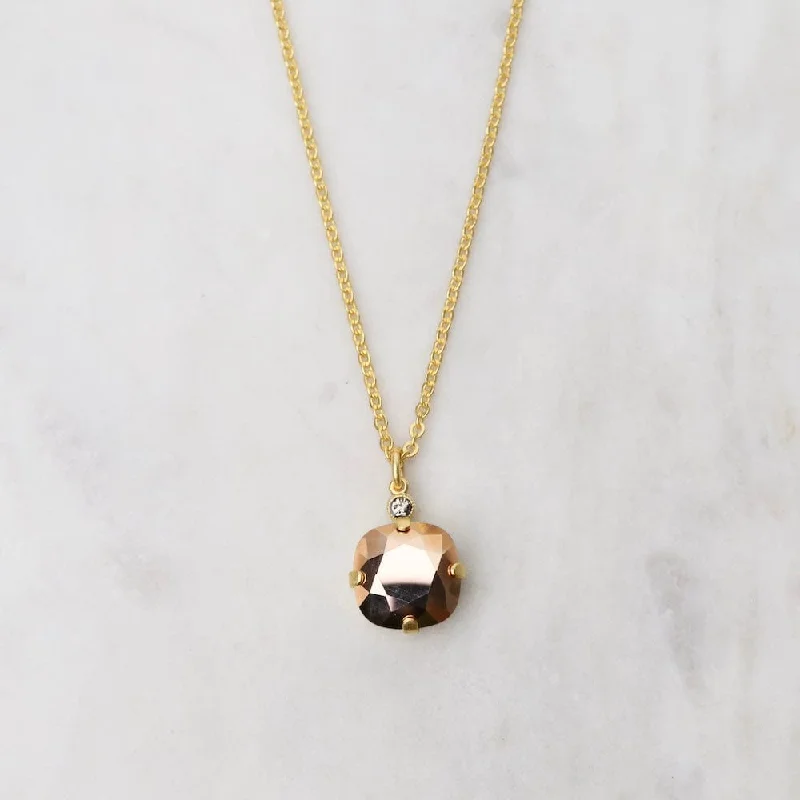 tiny gold huggie hoops Large Rose Gold Pendant Necklace
