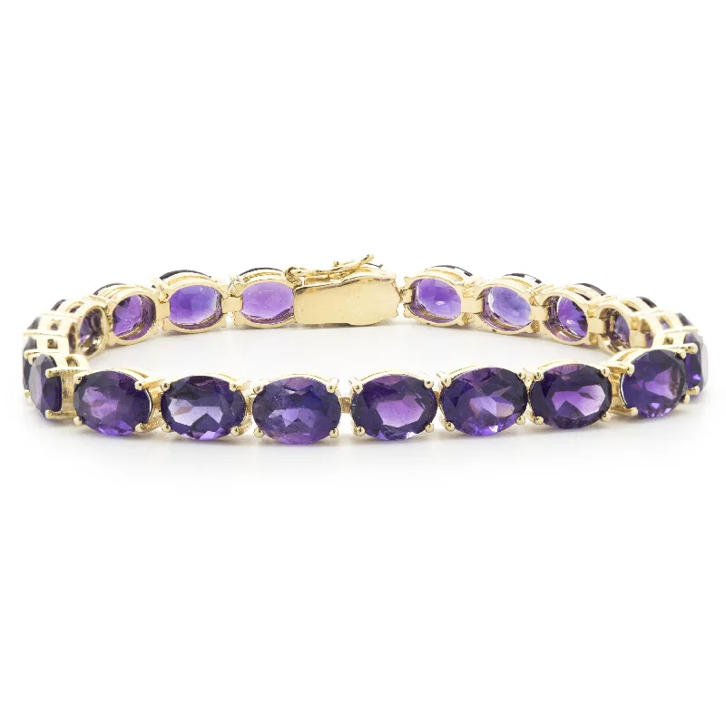 silver arrow pendant necklace 14 Karat Yellow Gold Amethyst Inline Bracelet