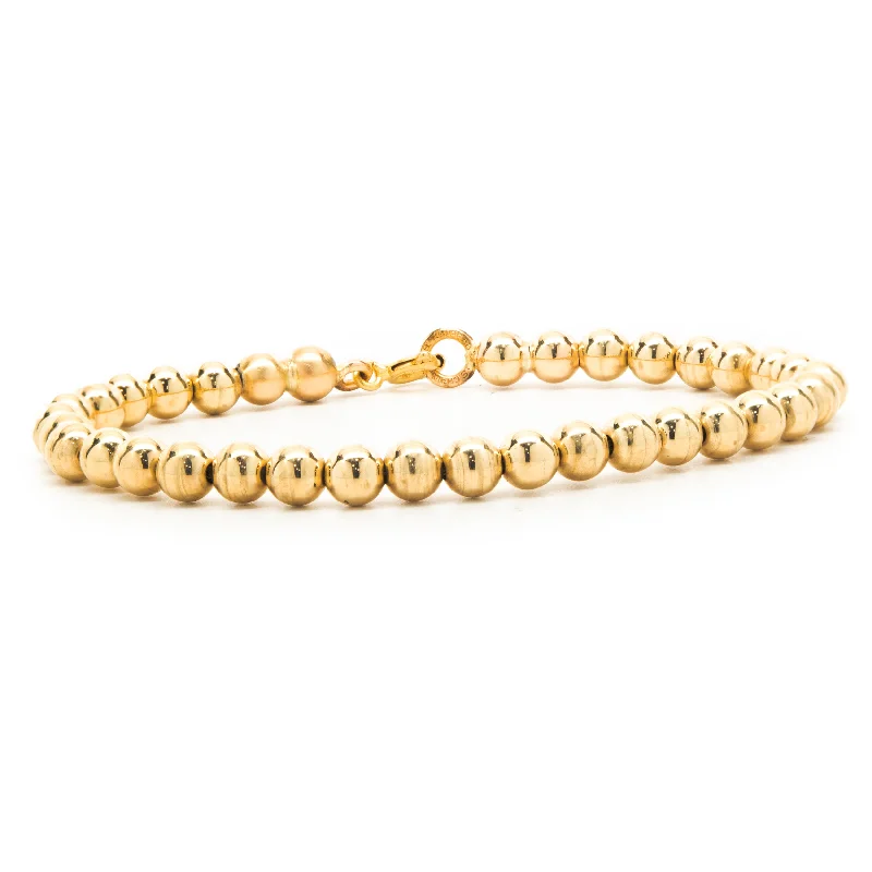 gold-plated chain necklace with charms 14 Karat Yellow Gold Ball Bracelet