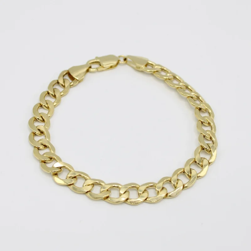 elegant drop earrings wedding 14K Semi-Solid Flast Cuban Classic Bracelet