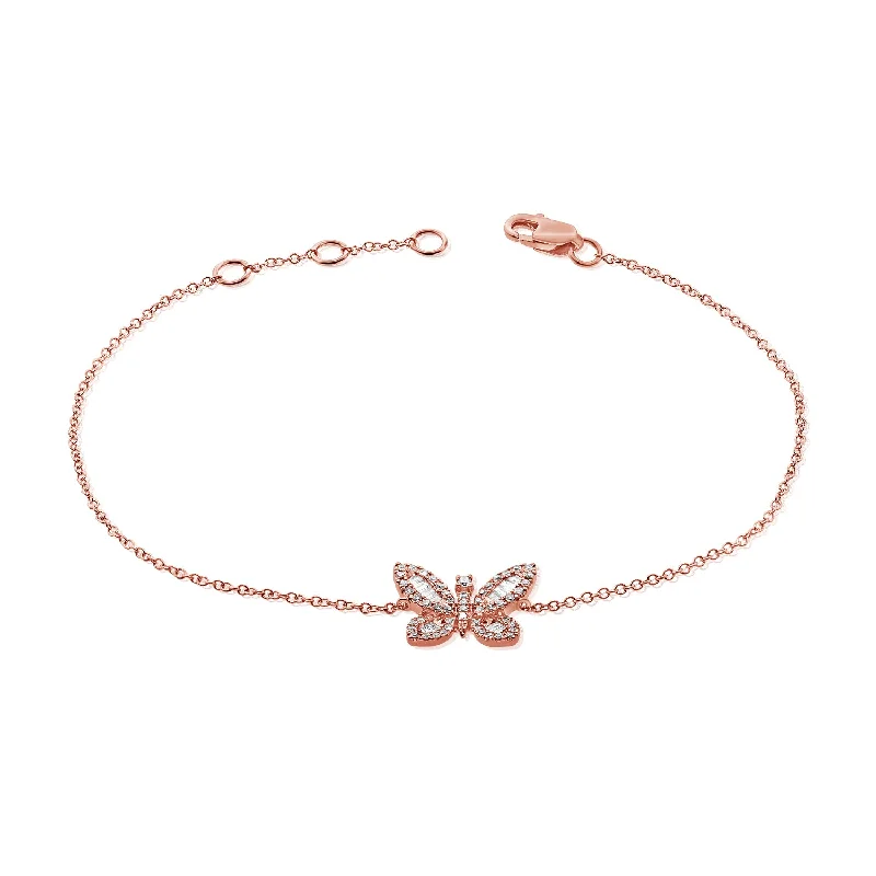 opal and gold earrings 14K Diamond Butterfly Chain Bracelet