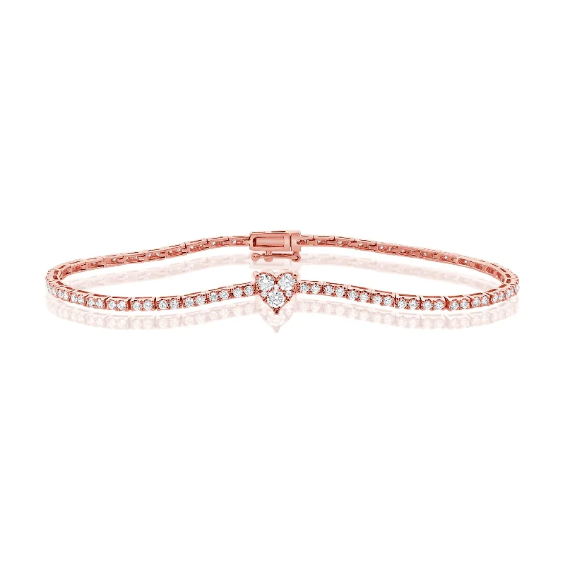 handcrafted beaded hoop earrings Diamond Heart Tennis Bracelet