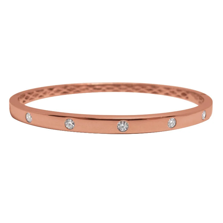 natural garnet gemstone ring 14K Gold Bangle Bracelet with Diamonds