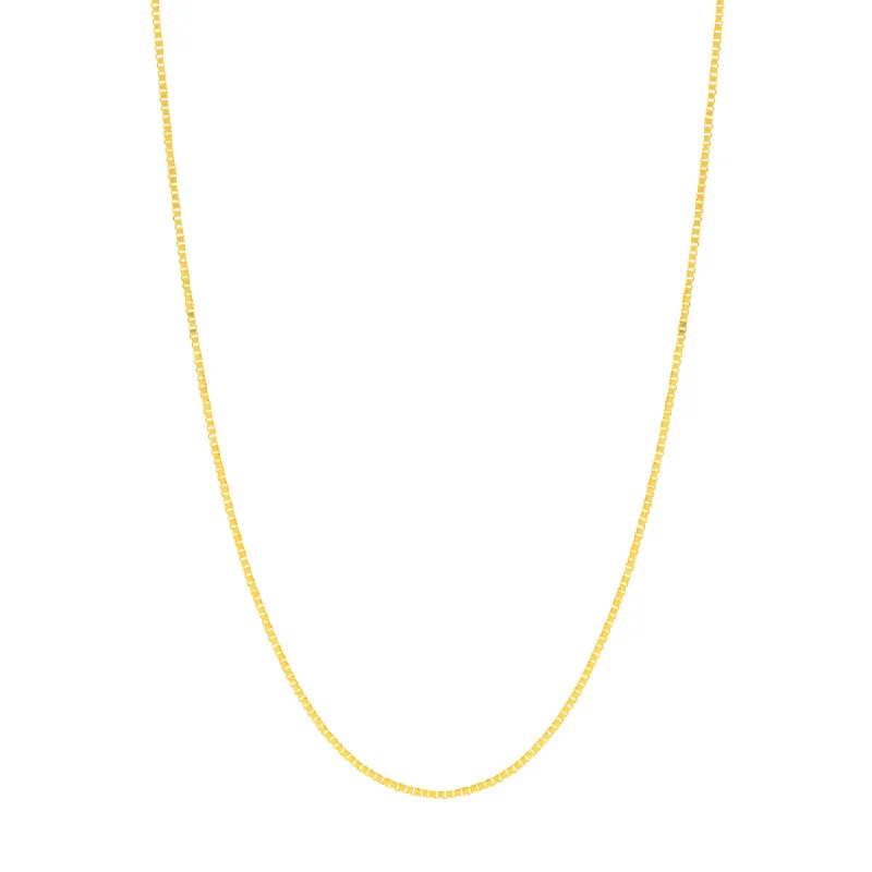 handmade wooden bead necklace 14k Gold Box Chain with Slider Bead