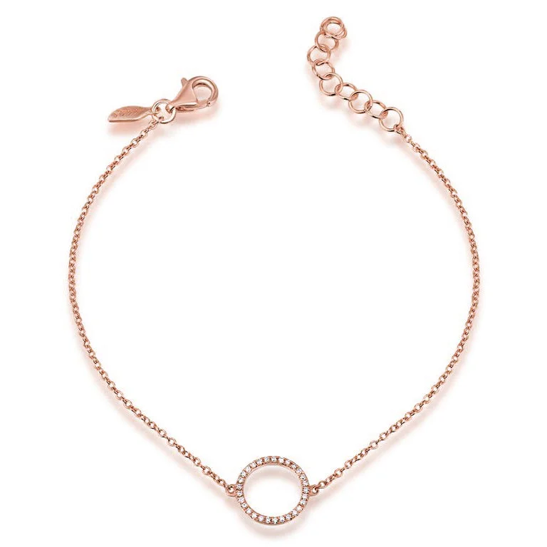 handcrafted braided silver bracelet 14K Gold Circular Pendant Chain Bracelet with Diamonds