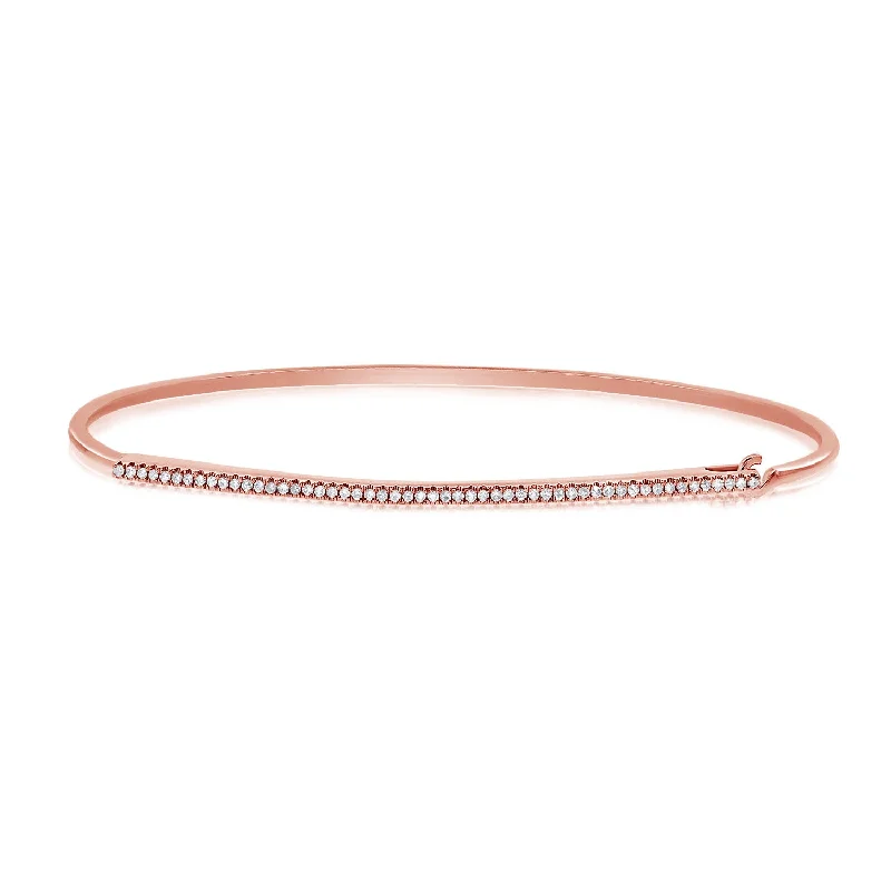 gold charm bracelet with initials 14K Gold Classic Diamond Bangle Bracelet