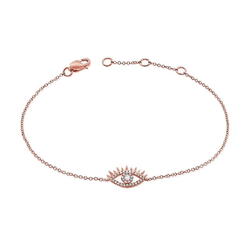 amethyst gemstone engagement ring 14K Gold Evil Eye Chain Bracelet with Diamonds