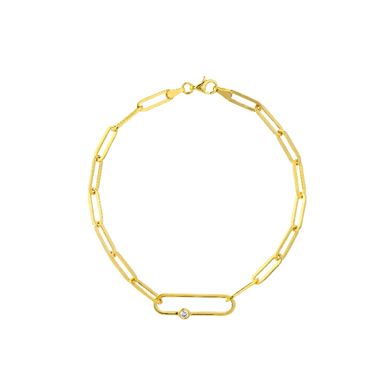 classic gemstone stud earrings 14k Gold Fancy Diamond Paper Clip Bracelet 7.5"