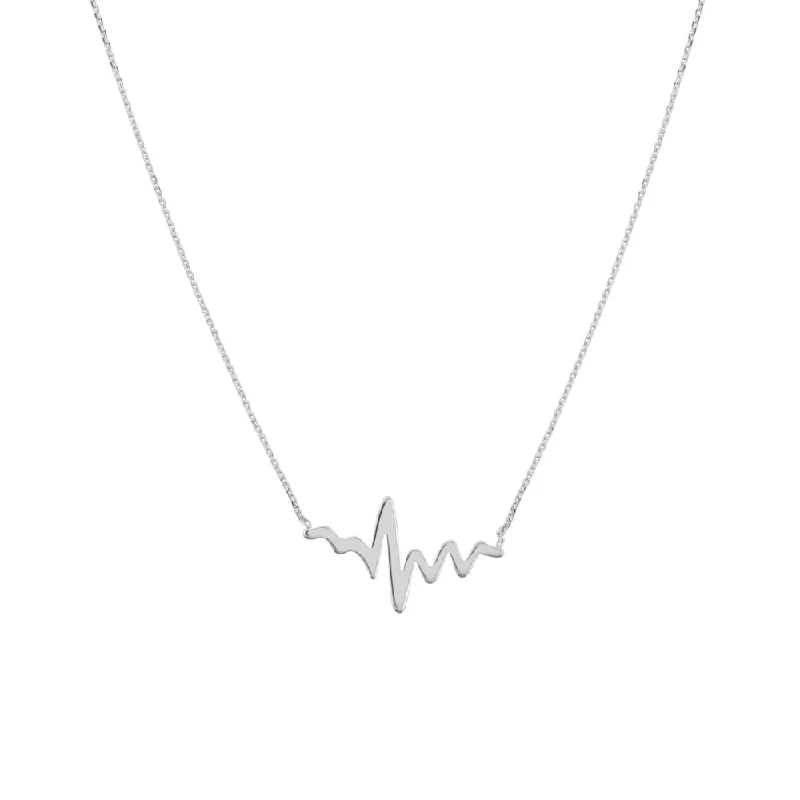 minimalist disc pendant necklace 14k Gold Heartbeat Necklace