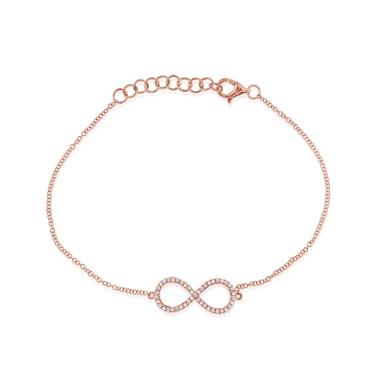 gold moonstone cocktail ring 14K Gold Infinity Bracelet with Diamonds