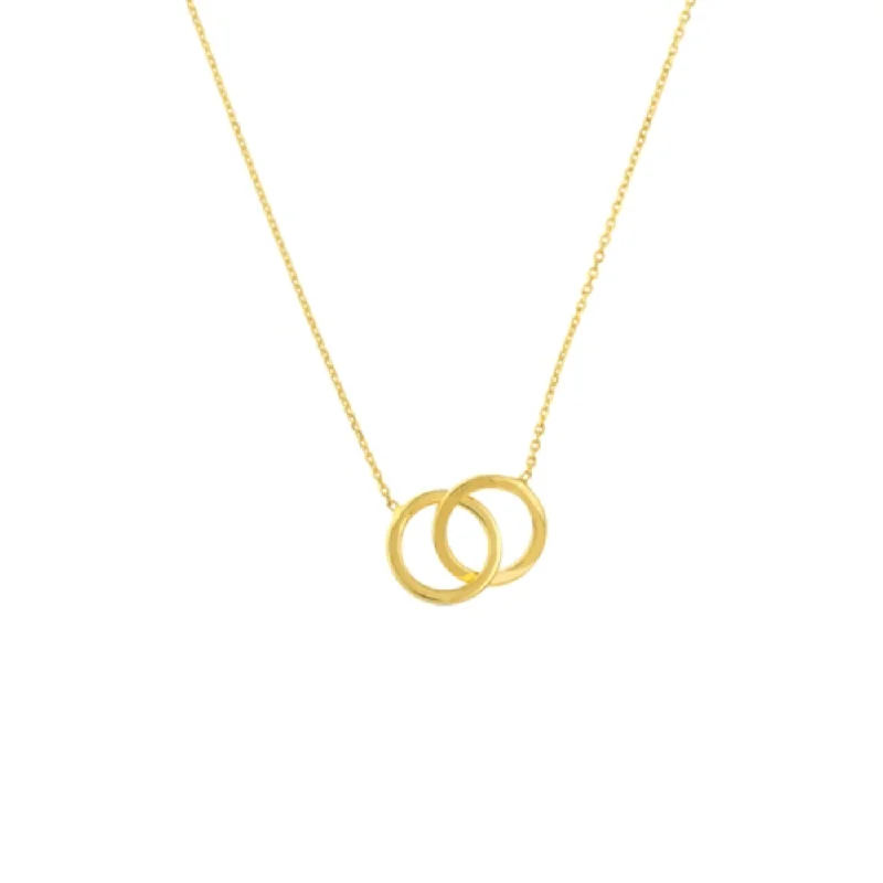 rose gold ring with diamonds 14k Gold Interlocked Circles Adjustable Necklace