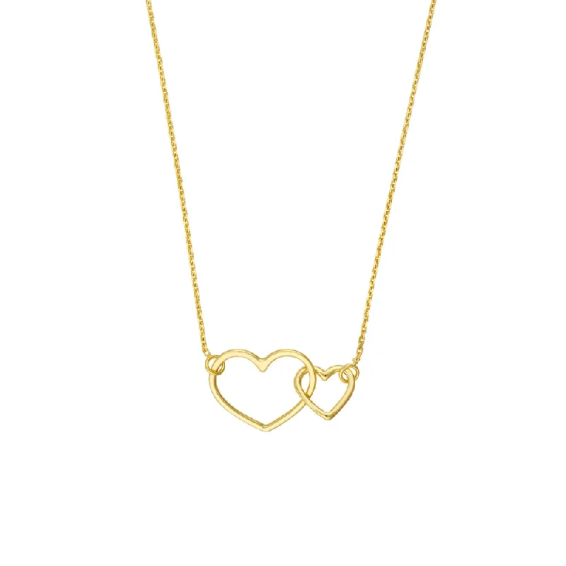hammered copper wedding band 14k Gold Interlocking Hearts Necklace