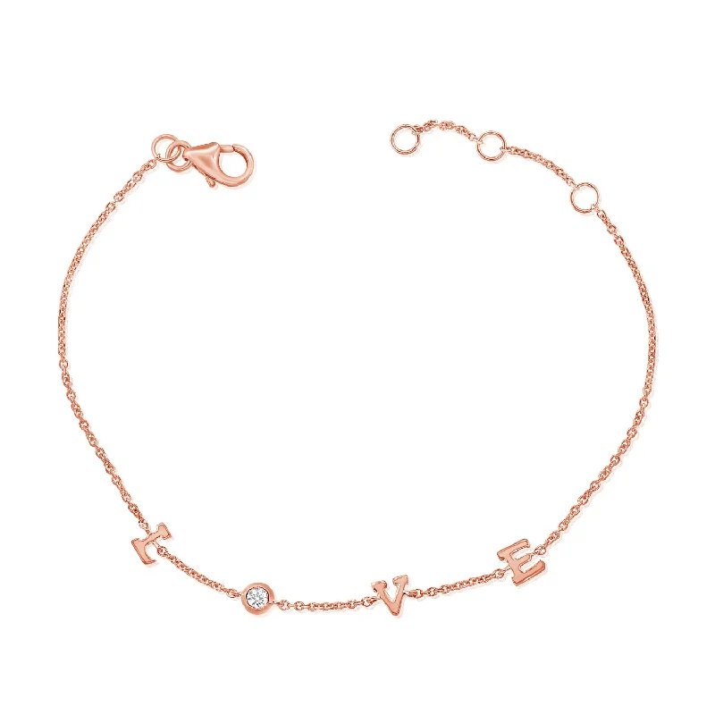 handcrafted crystal quartz ring 14k Gold Love Bracelet with Diamonds