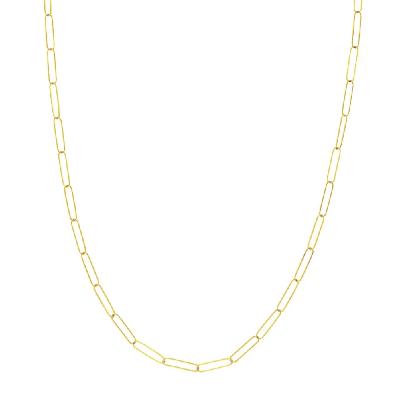 classic pearl strand necklace 14k Gold Paper Clip Chain Necklace