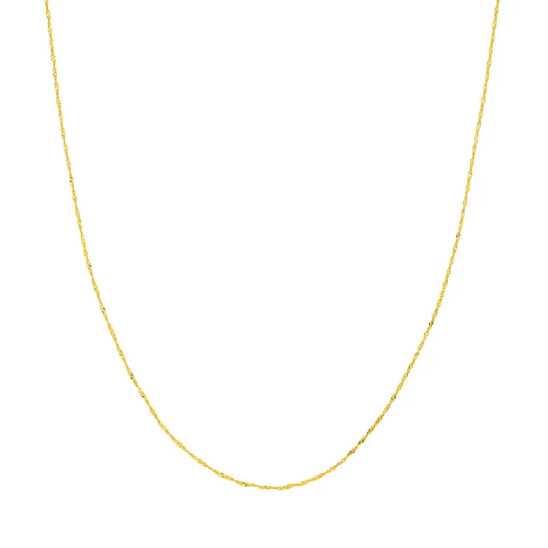 infinity knot wedding band 14k Gold Singapore Chain, 16"