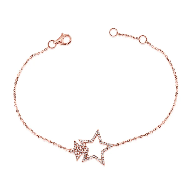 pearl stud earrings classic 14K Gold Star Chain Bracelet