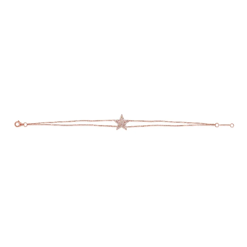 minimalist crystal quartz ring 14K Gold Star Diamond Bracelet