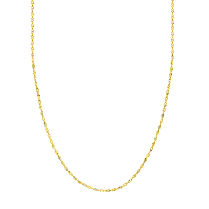 adjustable toe ring silver 14k Gold Two-Tone Diamond-Cut Chain