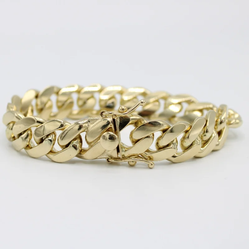 stackable gold bangle set 14K Solid BMX Cuban Bracelet \\14.5 mm\\ Yellow Gold